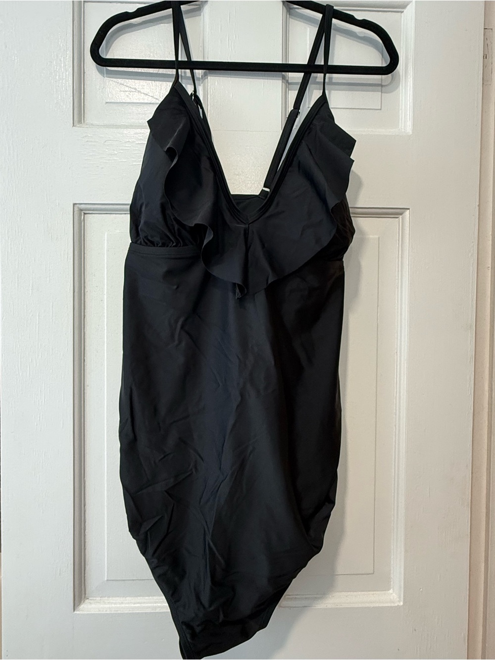 Isabel Maternity by Ingrid & Isabel Black Ruffle One-Piece Swimsuit